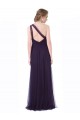 Best One Shoulder Long Tulle Bridesmaid Gown with Sheer Netting Strap UK