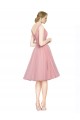 Best Short Knee Length Wide Strap Plunge Cross Over Neckline Tulle Cocktail Bridesmaid Dress UK