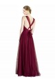 Best Long Sweetheart Tulle Bridesmaid Dress with Straps and Criss Cross Back UK
