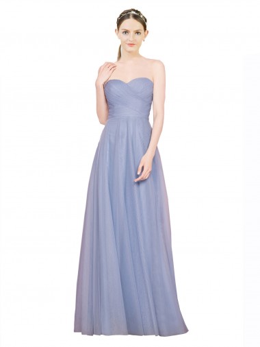 Best Strapless Sweetheart A-Line Tulle Bridesmaid Dress with Low Back UK
