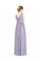Best Wide Straps V-Neck Long Tulle Bridesmaids with Belt UK