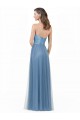 Best Long Strapless Bridesmaid Dress with Soft Tulle Overlay UK