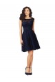 Best Short Bateau Neck Tulle Cocktail Bridesmaid Dress with Lace Bodice UK