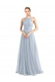 Best Halter Neckline Slim A-Line Tulle Bridesmaid Dress UK