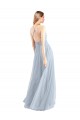 Best Halter Neckline Slim A-Line Tulle Bridesmaid Dress UK