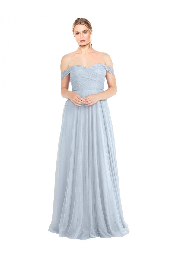 Best Sweetheart Neckline Off the Shoulder Tulle Bridesmaid Dress UK