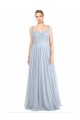 Best Sweetheart Spaghetti Straps Long Tulle Bridesmaid Dress with Criss Cross Back UK