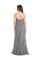 Best Shirred Strapless Bodice Long Tulle Bridesmaid Dress with Sweetheart Neckline UK