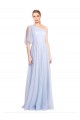 Best Flutter Sleeves One Shoulder Long Tulle Bridesmaid Dress UK