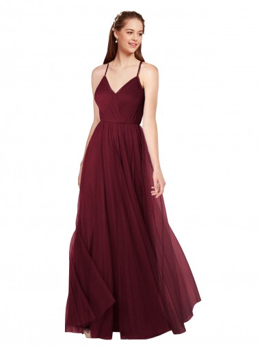 Best Beach-inspired Sweetheart Tulle Long Bridesmaid Dress UK