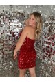 Best Sweetheart Sleeveless Short Velvet Sequin Prom Dress UK