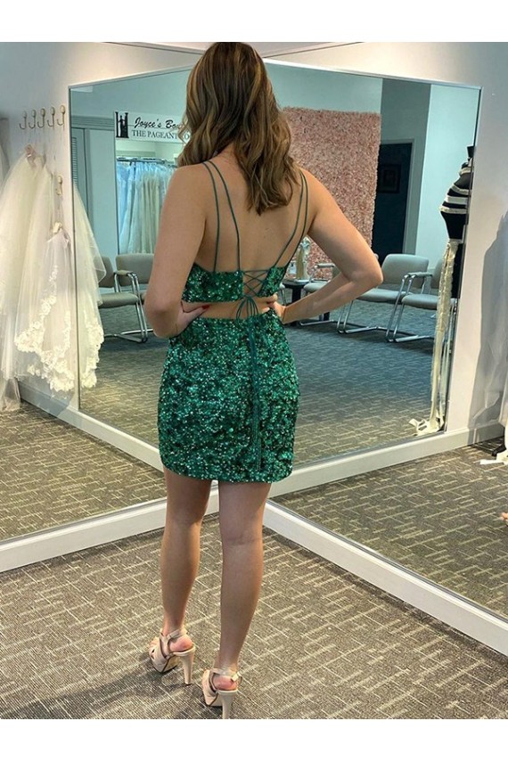 Best V-Neck Sleeveless Short Velvet Sequin Prom Cocktail Dress UK