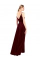 Best Faux Wrap V-Neck Sleek Long Formal Velvet Bridesmaid Dress / Prom Dress UK