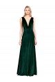 Best Daring Deep V-Neck Long Full Length Formal Velvet Bridesmaid Dress / Prom Dress UK