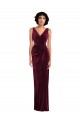 Best Draped Skirt Faux Wrap Velvet Maxi Bridesmaid Dress / Prom Dress UK