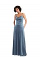 Best Sleek Cowl Neck Velvet Maxi Bridesmaid Dress / Prom Dress with Pockets UK