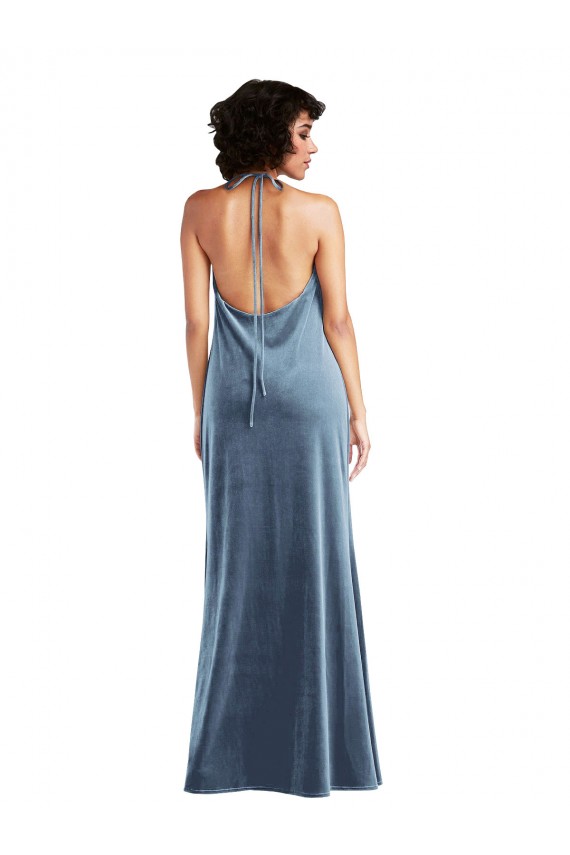 Best Cowl Neck Convertible Velvet Maxi Slip Dress UK
