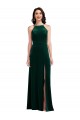 Best Velvet Halter Maxi Bridesmaid Dress / Prom Dress with Pockets & Front Slit UK