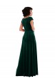 Best Cowl Neck Cap Sleeve Velvet Maxi Bridesmaid Dress / Prom Dress with Pockets UK
