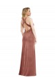 Best Plunging Neckline Formal Velvet Maxi Bridesmaid Dress / Prom Dress with Criss Cross Open Back UK