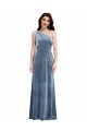 Best One Shoulder Draped Velvet Maxi Bridesmaid Dress / Prom Dress UK