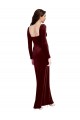 Best Sleek Square Neck Spaghetti Straps Velvet Bridesmaid Dress / Prom Dress with Side Slit UK