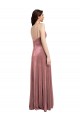 Best Low Scoop Back Long V-Neck Formal Velvet Slip Bridesmaid Dress / Prom Dress UK