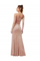 Best One Shoulder Formal Stretch Velvet Bridesmaid Dress / Prom Dress with Front Slit UK