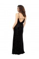 Best V-Neck Cowl Back Floral Velvet Bridesmaid Dress with Front Slit and Deep V-Neck UK