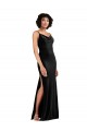 Best Modern Floor-Length Formal Velvet Bridesmaid Dress / Prom Dress with Cowl Neck and Spaghetti Straps UK