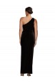 Best One Shoulder Long Formal Velvet Bridesmaid Dress / Prom Dress with Side Split and Shoulder Tie UK