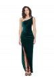 Best One Shoulder Velvet Front Wrap Bridesmaid Dress / Prom Dress  UK