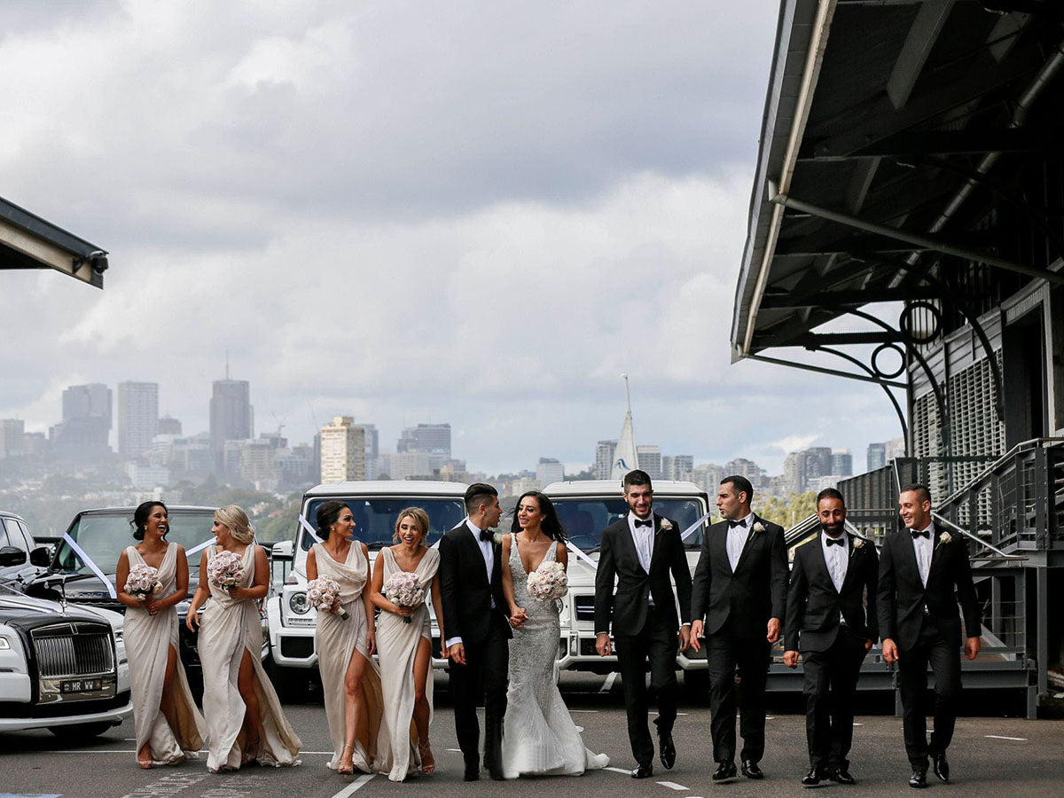 Full Length Luxe Chiffon Long Champagne bridesmaid dresses UK with Sexy High Slit and Front Ruffles